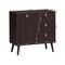Brown 3-Drawer Storage Cabinet Adjustable Shelf Engineered Wood Mid-Century Design